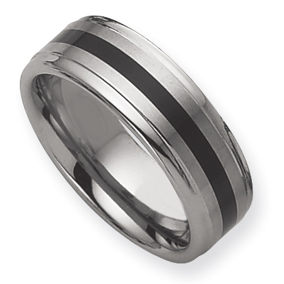 8mm Tungsten Ring with Enamel