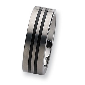 8mm Tungsten Ring with Enamel - Size 10.5