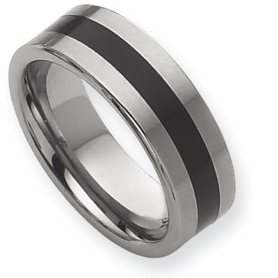 8mm Tungsten Ring with Enamel
