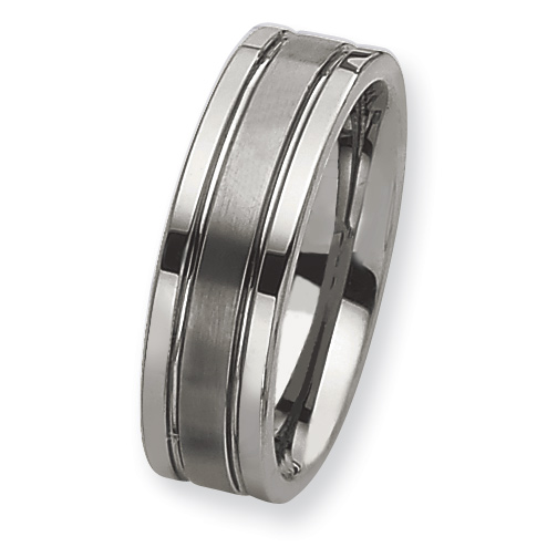 8mm Tungsten Ring with Grooves
