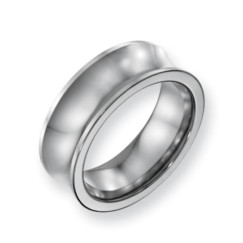 8mm Concave Tungsten Ring Beveled Edges