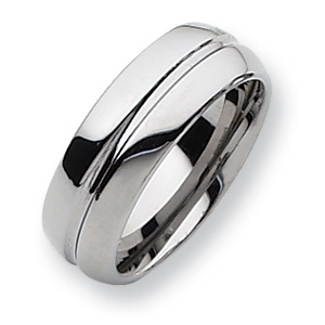 8mm Grooved Tungsten Ring - Clearance