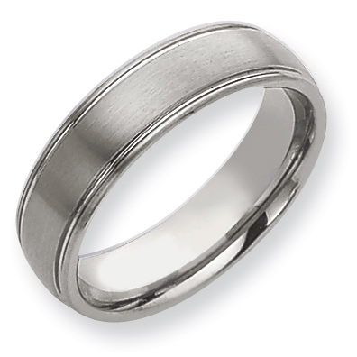 7mm Tungsten Ring with Grooves Brushed Finish