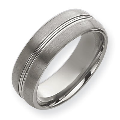 8mm Grooved Tungsten Ring