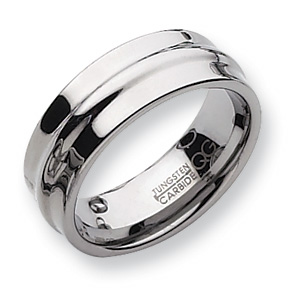8mm Tungsten Ring with Raised Center - Clearance