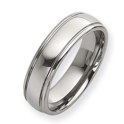 7mm Grooved Tungsten Ring