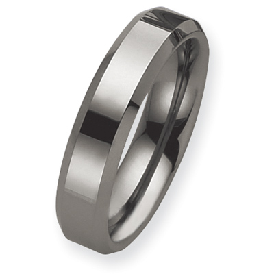 6mm Tungsten Ring Beveled Edges