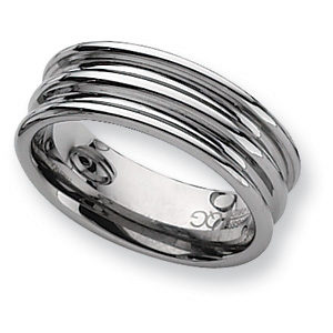 8mm Tungsten Ring with Deep Grooves