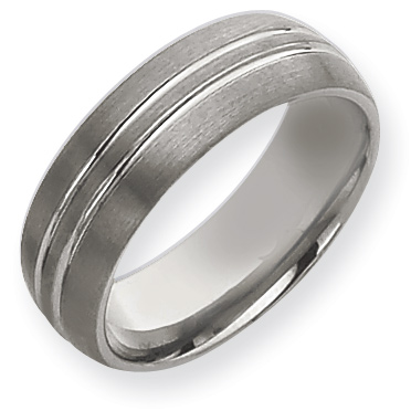8mm Grooved Tungsten Ring