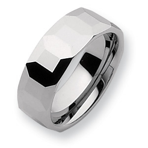 8mm Tungsten Ring with Facets