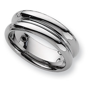 8mm Grooved Tungsten Ring - Clearance