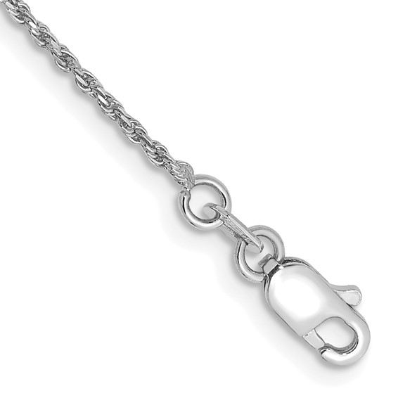 14kt White Gold 22in Diamond-cut Rope Chain 1mm
