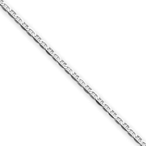 14kt White Gold 20in Concave Anchor Chain 3mm