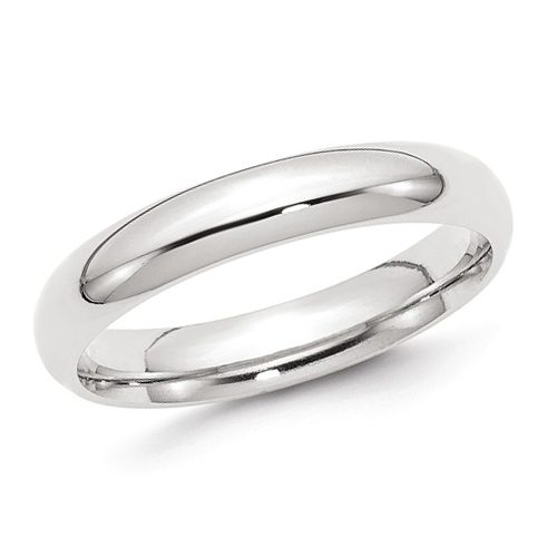 14kt White Gold 4mm Comfort Fit Polished Wedding Band
