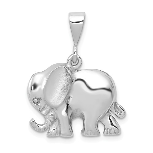 14k White Gold Small Elephant Pendant