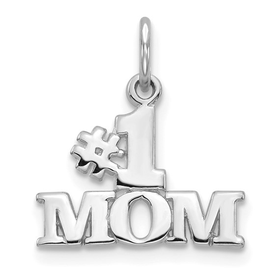 14kt White Gold #1 MOM charm