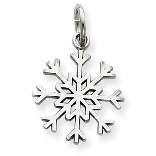14kt White Gold 1/2in Snowflake Pendant