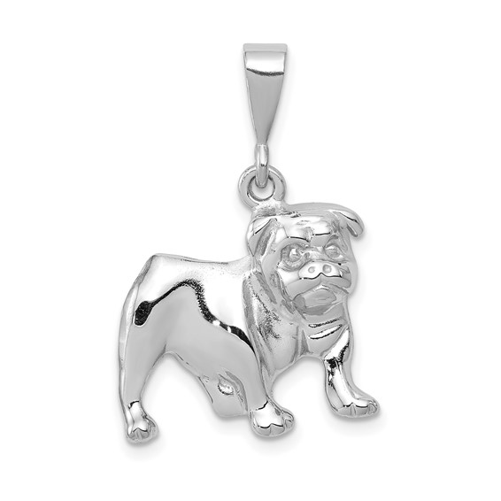 14kt White Gold 5/8in Bulldog Pendant