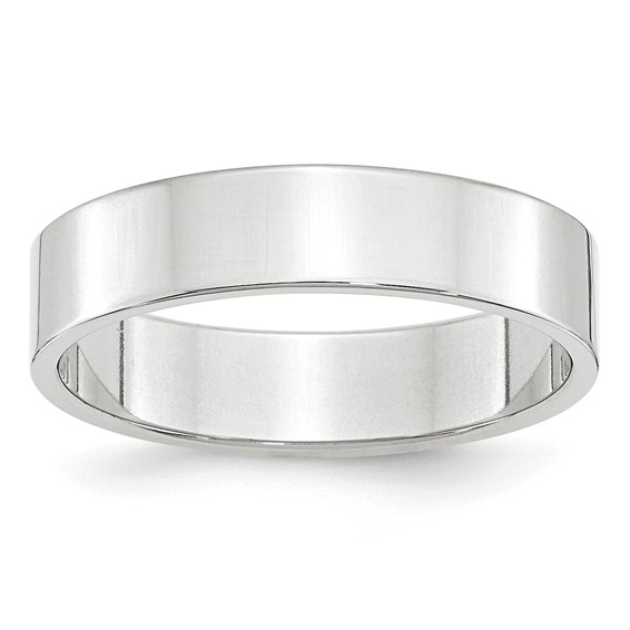14kt White Gold 5mm Flat Wedding Band