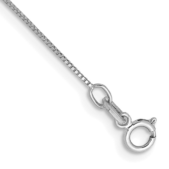 14kt White Gold 18in Box Link Chain .5mm