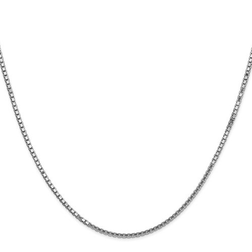 14k White Gold 24in Box Link Chain 1.5mm
