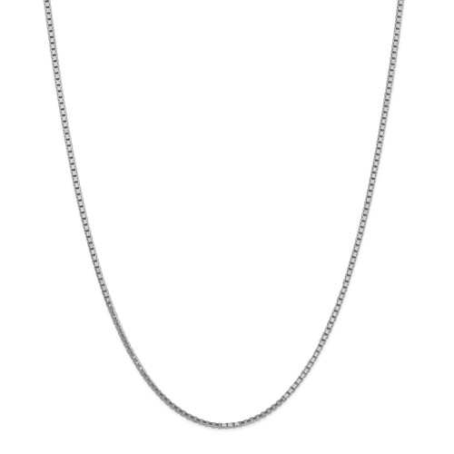 14k White Gold 18in Box Link Chain 1.9mm