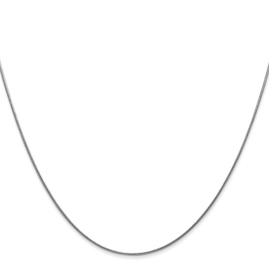 14k White Gold 18in Round Snake Chain .80mm