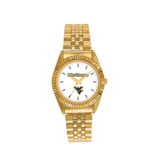 West Virginia University Men's Pro Gold-tone Stainless Steel Watch