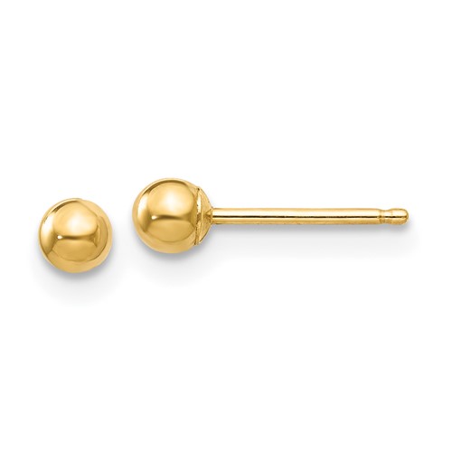 14kt Yellow Gold 3mm Ball Post Earrings