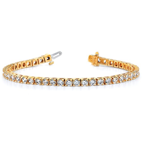14k Yellow Gold 2.1 ct Lab Grown Diamond Tennis Bracelet