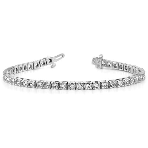 14k White Gold 2.1 ct Lab Grown Diamond Tennis Bracelet