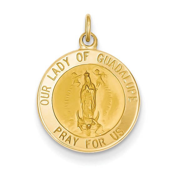 14kt Yellow Gold 9/16in Our Lady Of Guadalupe Medal Charm