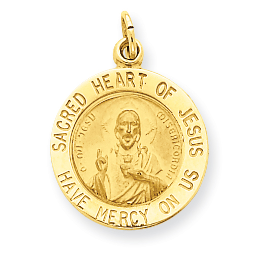 14kt Gold 9/16in Sacred Heart of Jesus Charm