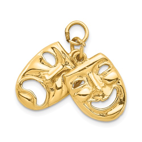 14k Yellow Gold Comedy Tragedy Charm