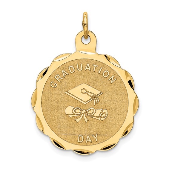 14kt Yellow Gold 7/8in Graduation Day with Diploma Charm
