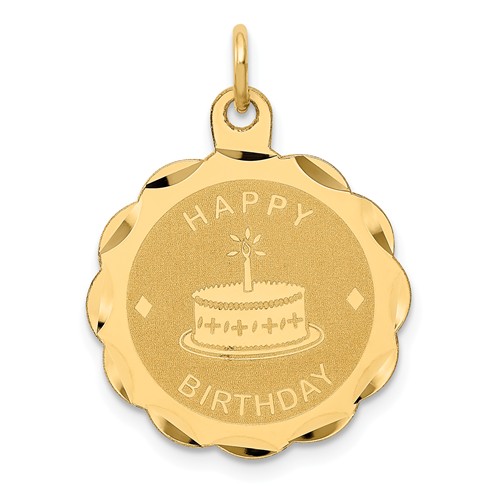 14k Yellow Gold Happy Birthday Cake Charm