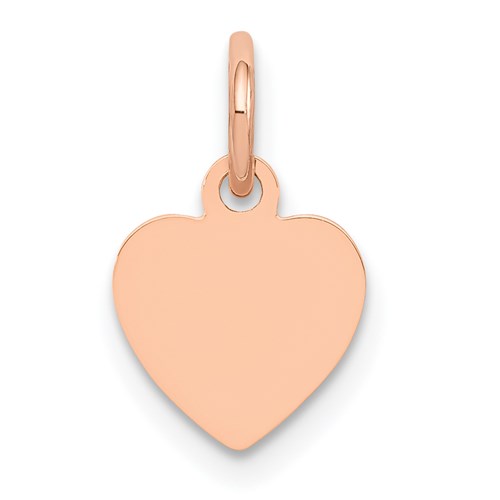 14kt Rose Gold 1/4in Flat Heart Charm