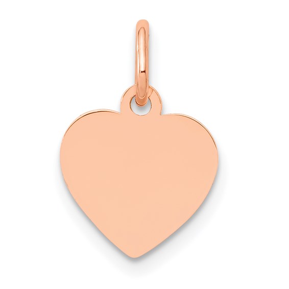 14kt Rose Gold 3/8in Flat Heart Charm