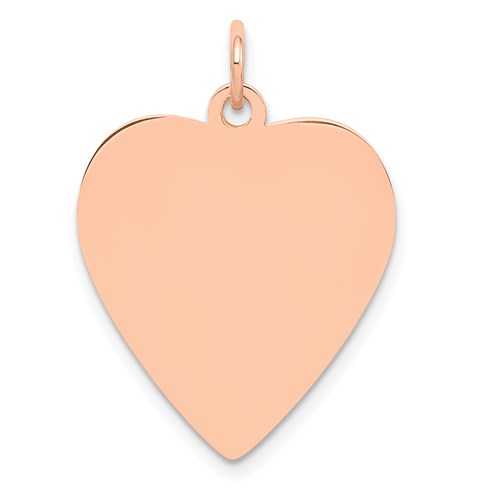 14k Rose Gold Heart Shaped Pendant 3/4in