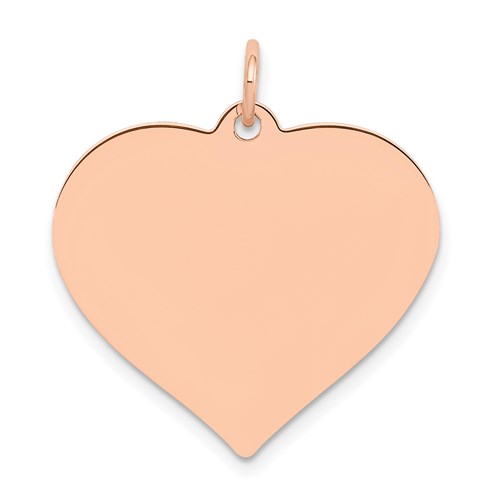 14k Rose Gold Heart Shaped Pendant 7/8in