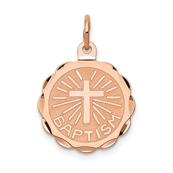 14kt Rose Gold 5/8in Baptism Charm