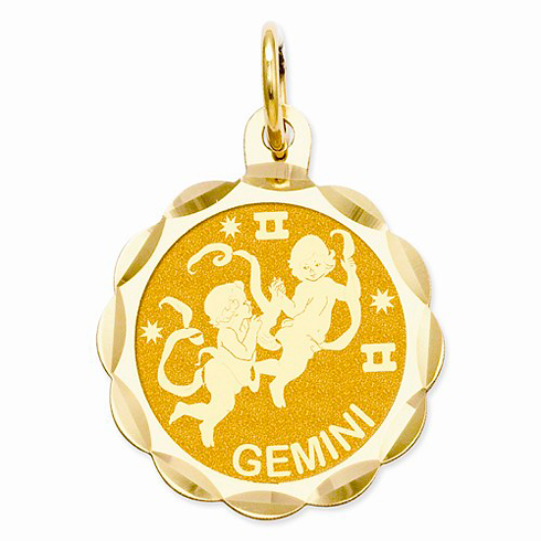 14kt Yellow Gold Gemini Scalloped Charm