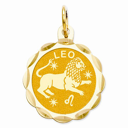 14kt Yellow Gold Leo Scalloped Charm