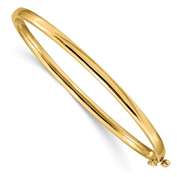 14kt Yellow Gold 3.6mm Solid Hinged Bangle
