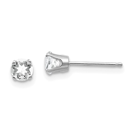 14k White Gold 0.60 ct tw White Topaz Stud Earrings