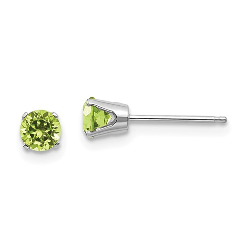14k White Gold 3/5 ct tw Peridot Stud Earrings