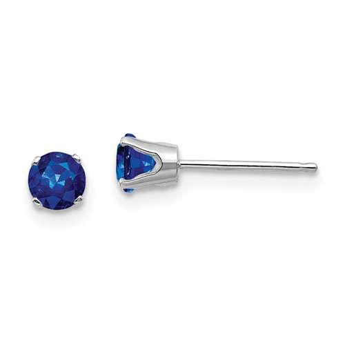 14k White Gold 1/2 ct tw Sapphire Stud Earrings