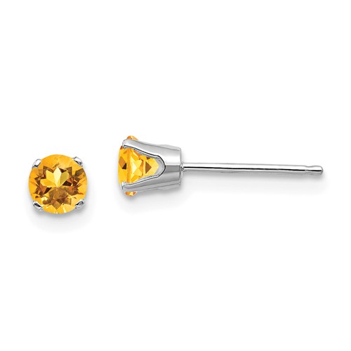 14k White Gold 0.5 ct tw Citrine Stud Earrings