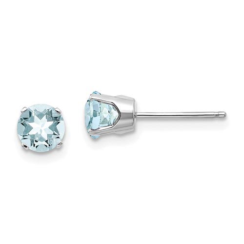 14kt White Gold 1 ct tw Aquamarine Stud Earrings