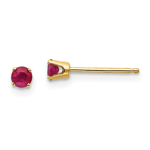 14k Yellow Gold 1/3 ct tw Ruby Stud Post Earrings